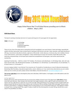 May 2015 IASN NewsBlast - Illinois Association of School Nurses