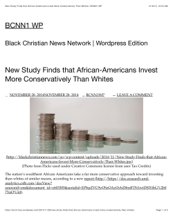 New Study Finds that African-Americans Invest More Conservatively