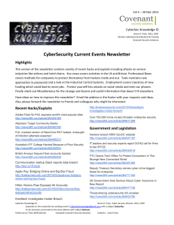 CyberSecurity Current Events Newsletter