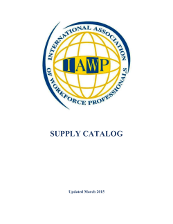 supply catalog - International Association of Workforce Professionals