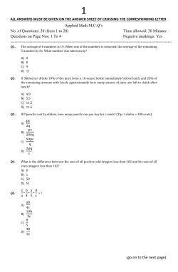 (go on to the next page) Applied Math M.C.Q`s No. of Questions: 20