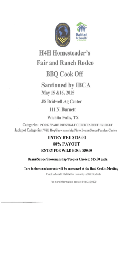 H4H Homesteader`s Fair and Ranch Rodeo BBQ Cook Off