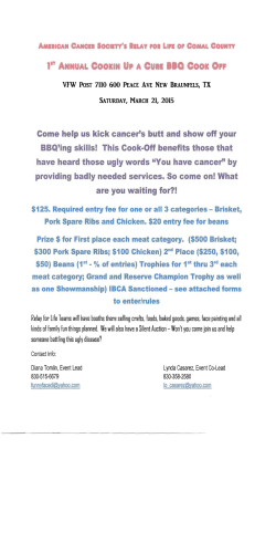 Come help us kick cancer`s butt and show off your BBQ`ing