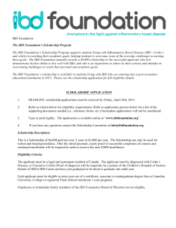 IBD Foundation Scholarship Application
