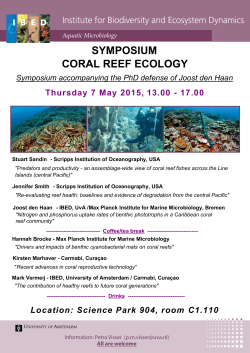 symposium coral reef ecology - Institute for Biodiversity and