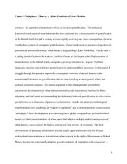 Turner`s No&Atilde;&para;sphere: Planetary Urban Frontiers of Gentrification
