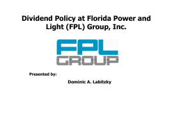 Dividend Policy at Florida Power and Light (FPL