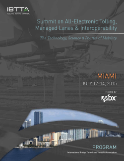 Summit on All-Electronic Tolling, Managed Lanes & Interoperability