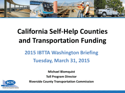 California Self-Help Counties and Transportation Funding