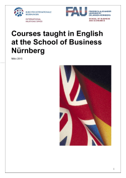 List of courses taught in engl - Friedrich-Alexander