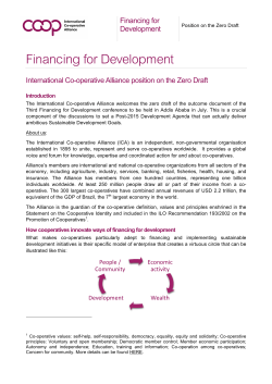 Alliance position paper Coops and Financing for Development April