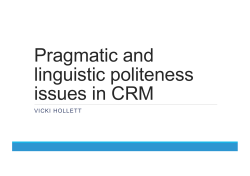 Pragmatic and linguistic politeness issues in CRM