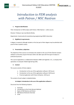 Introduction to FEM analysis with Patran / MSC Nastran