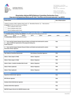 Dissertation Advisor/MTA/Advisory Committee Declaration Form