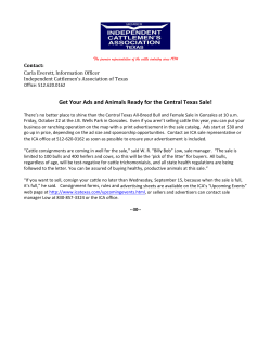 Get Your Ads and Animals Ready for the Central Texas Sale!