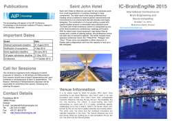 Publications IC-BrainEngiNe 2015 Saint John Hotel