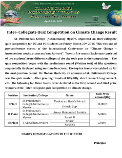 Inter- Collegiate Quiz Competition on Climate Change Result