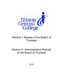 Section I: Bylaws of the Board of Trustees Section II: Administrative