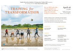 Training for transformation - Sophia University Institute of