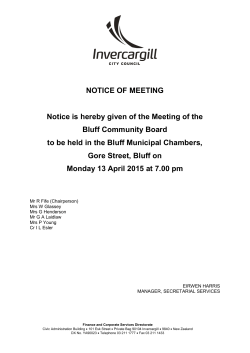 NOTICE OF MEETING Notice is hereby given of the Meeting of the