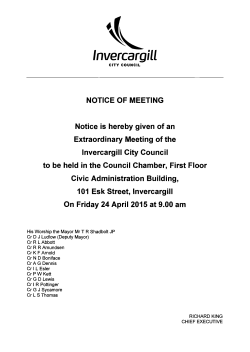 Extraordinary Council - 24 April 2015