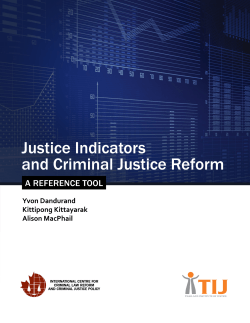 Justice Indicators and Criminal Justice Reform April 2015
