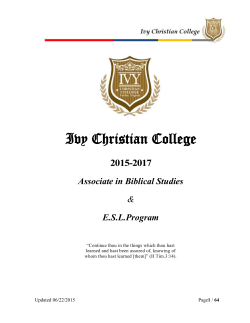 Publications - Ivy Christian College