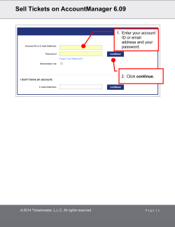 Sell Tickets on AccountManager 6.09