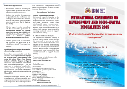 Brochure - International Conference on Development and Socio