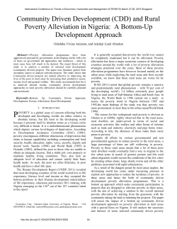 (CDD) and Rural Poverty Alleviation in Nigeria