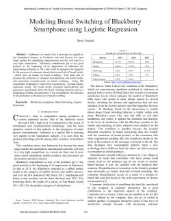 Modeling Brand Switching of Blackberry Smartphone using Logistic