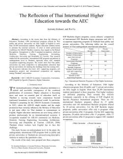 The Reflection of Thai International Higher Education towards the AEC