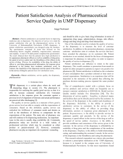 Patient Satisfaction Analysis of Pharmaceutical Service Quality in