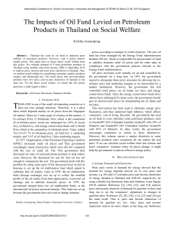 The Impacts of Oil Fund Levied on Petroleum Products in Thailand