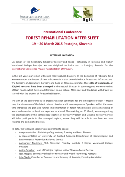 International Conference FOREST REHABILITATION AFTER SLEET