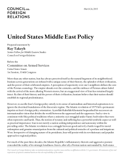 United States Middle East Policy