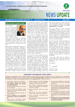 News Update - International Commission on Irrigation & Drainage