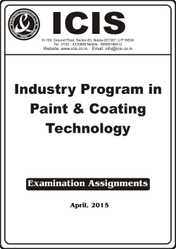 Industry Program in Paint & Coating Technology-APRIL