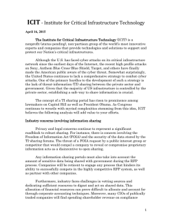 Threat Information Sharing - Institute for Critical Infrastructure