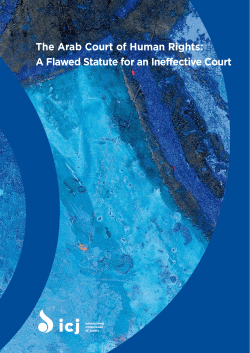 The Arab Court of Human Rights - International Commission of Jurists