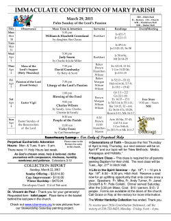 Bulletin-2015-03-29 - Immaculate Conception