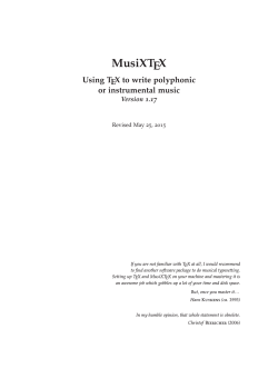 Chapter 1 Introduction to MusiXTEX