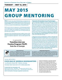 May 2015 Group MentorinG - Institute of Continuing Legal Education