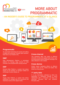 MORE ABOUT PROGRAMMATIC
