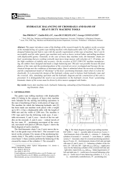 hydraulic balancing of crossrails and rams of heavy duty machine tools
