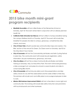 2015 bike month mini-grant program recipients