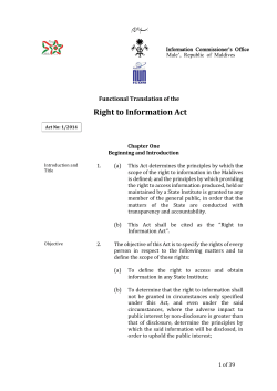 Right to Information Act - ICOM - Information Commissioner`s Office