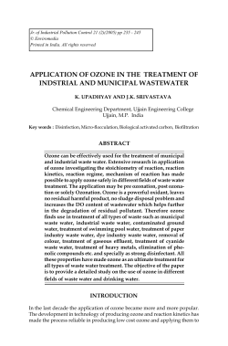 APPLICATION OF OZONE IN THE TREATMENT