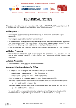 TECHNICAL NOTES - The ACM-ICPC International Collegiate