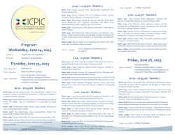 Program - ICPIC 2015 Conference